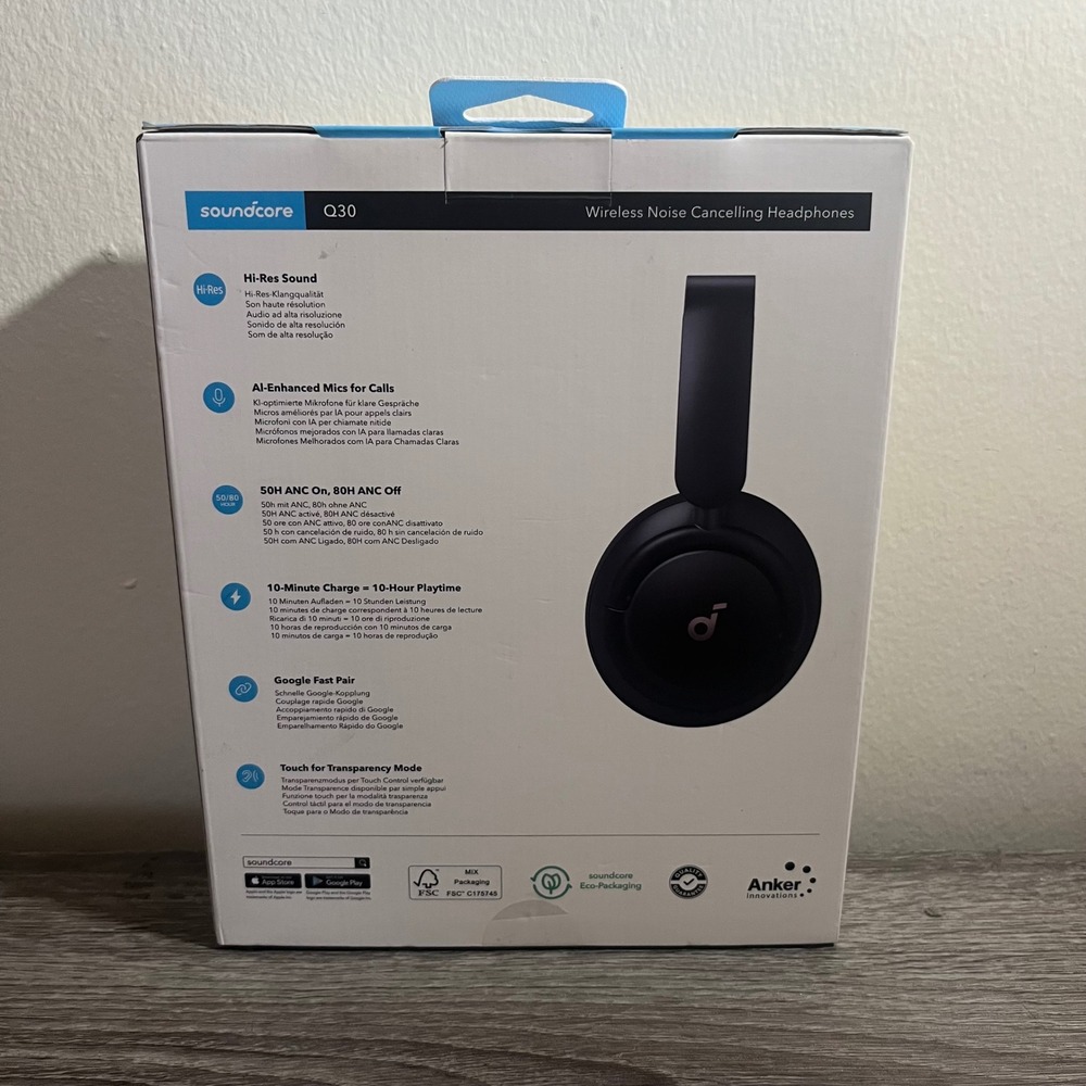 Anker Soundcore Life Q30 Wireless Noise Cancelling Over Ear Headphones Black - Picture 2 of 3